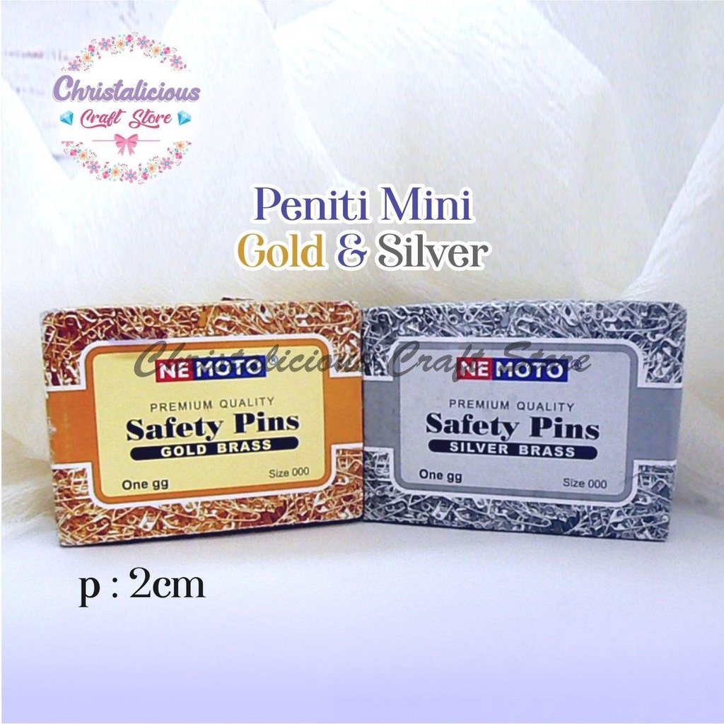 

Peniti Mini jual per pax warna gold dan silver