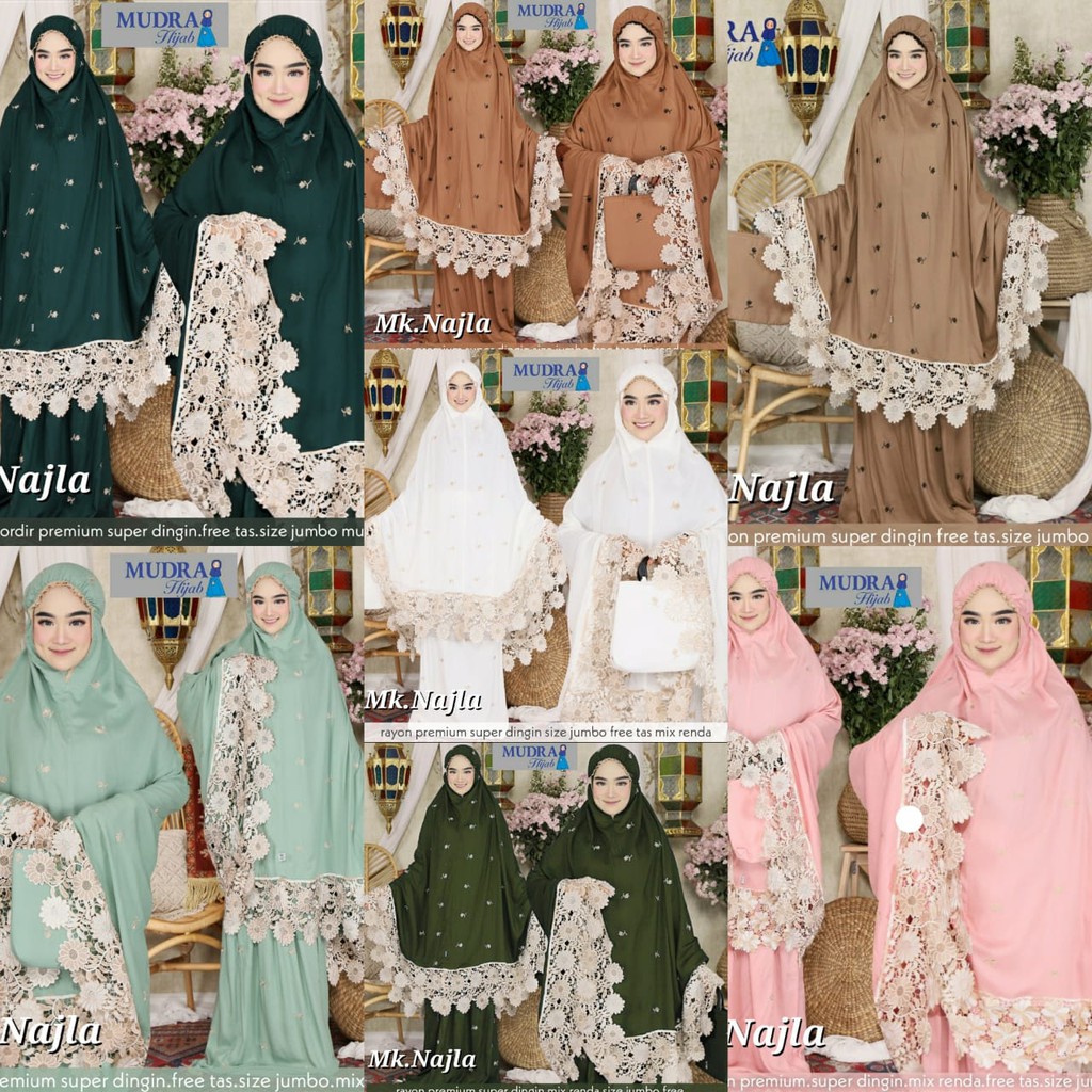 CUSTORE - MUKENA NAJLA ORI MUDRA - RUKUH RENDRA SUPER DINGIN - MK RAYON PREMIUM MURAH