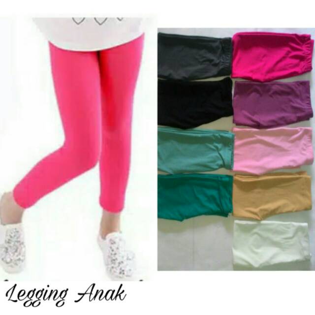 Legging anak Polos warna Bahan Jersey