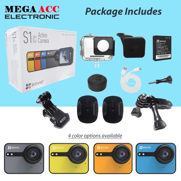 Action Camera EZVIZ S1-C WIFI Touchscreen FHD 1080P 8MP - ORIGINAL-4