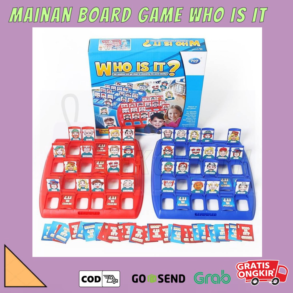 MAINAN BOARD GAME WHO IS IT/ MAINAN ANAK/ MAINAN KELUARGA/ BOARD GAMES WHO IS IT