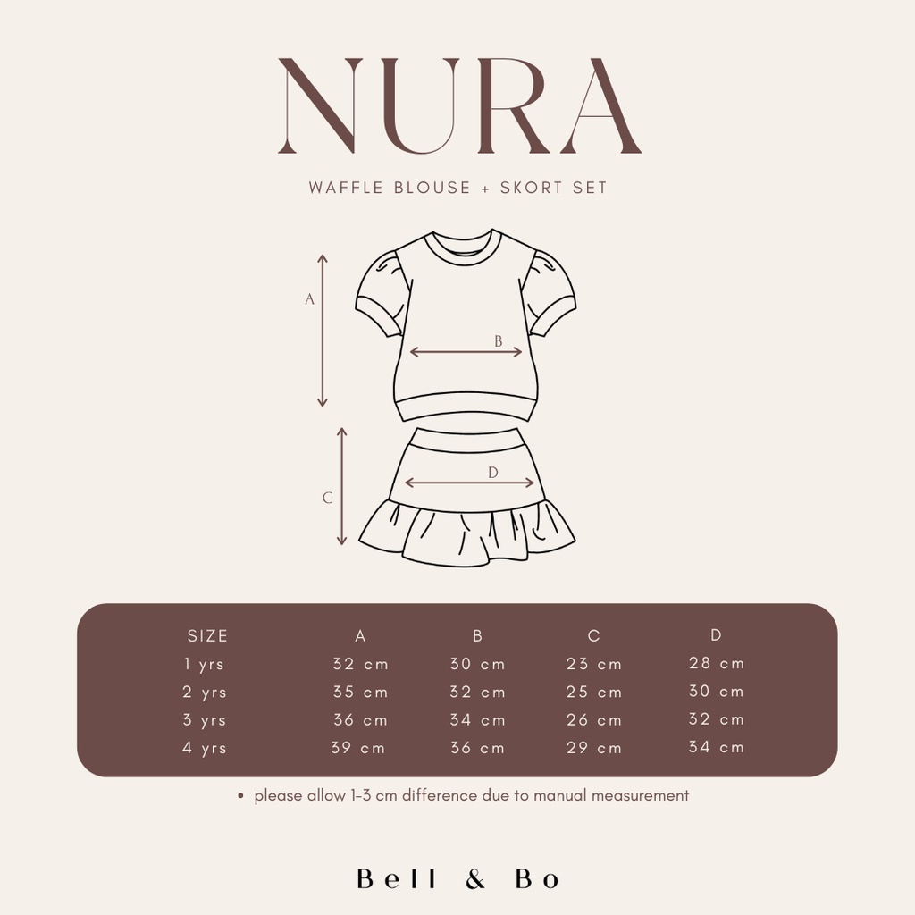 Bell &amp; Bo - Nura / Setelan anak Perempuan Baju dan Rok