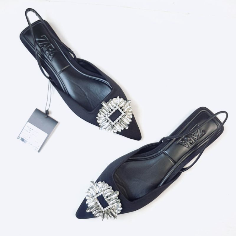 ZR Shimmery Slingback Flat Shoes 6061