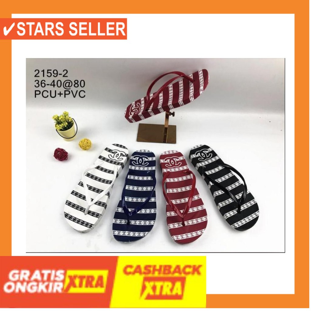 (BAYAR DI TEMPAT) MURAH BARU ASLI ORIGINAL NEW 2020 / HARGA SPECIAL  4.4 Sandal Jepit Wanita Gucci