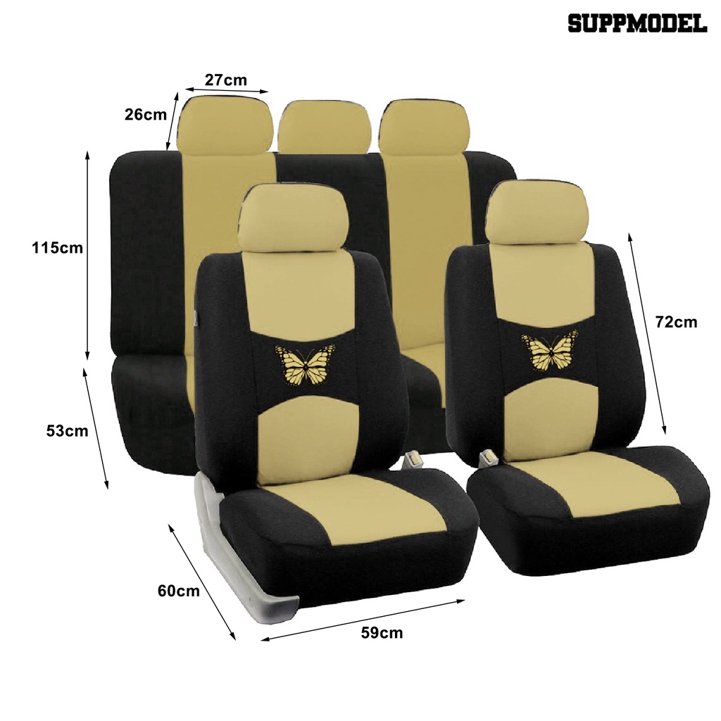 Suppmodel 1 Set Cover Pelindung Jok Mobil Bahan Kain Stretch Warnawarni Mudah Dipasang