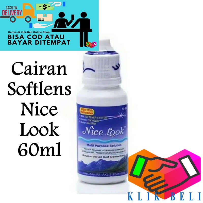 Nice Look 60ml Cairan Pembersih Softlens Mata Air Soflens Nicelook MPS Multi Comfort Extra Softlen