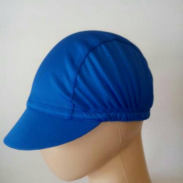 Cycling cap Topi  sepeda  Dryfit Blue Shopee  Indonesia