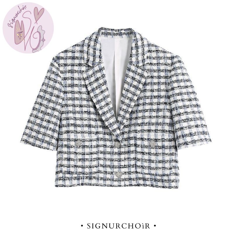 Blazer tweed Korean - White blue tweed - Signurchoir