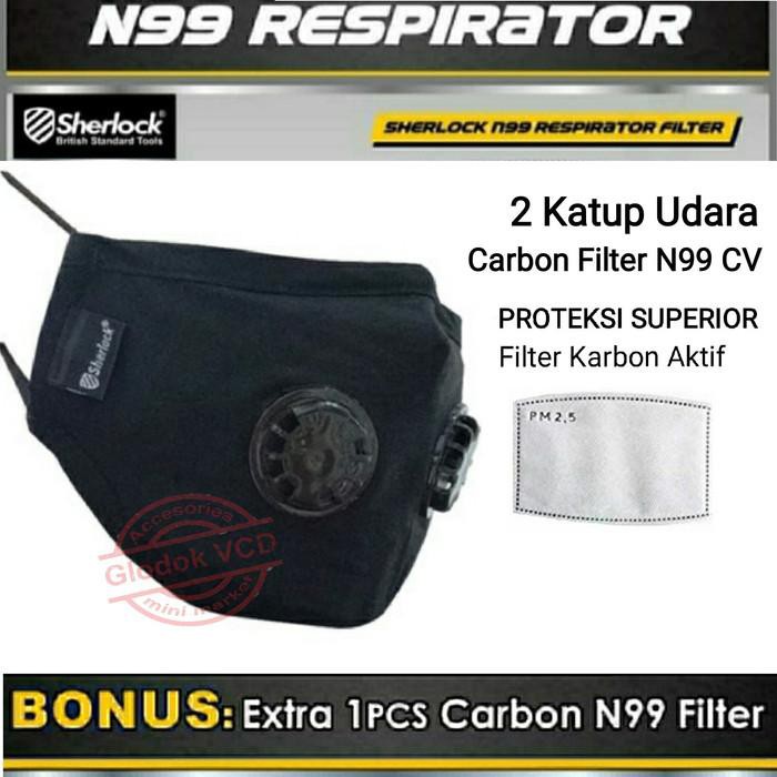 Sherlock Masker Kesehatan N99 Filter Carbon Anti Virus / Polusi