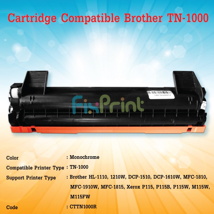 Cartridge Toner Compatible TN1080 TN-1080 Printer Brother HL-1201 1211W DCP-1601 1616NW MFC1901