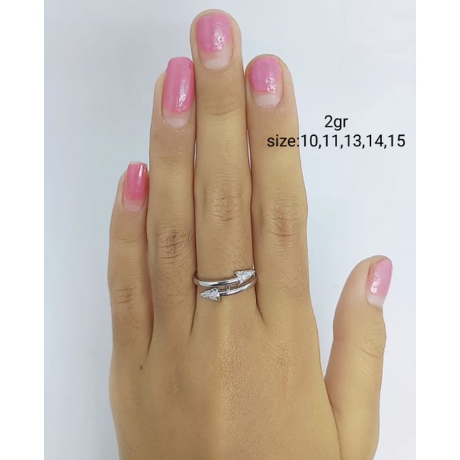 CINCIN PERAK 925 ASLI LAPIS EMAS/CINCIN PANAH MATA PUTIH COR/CINCIN ASLI SILVER/CINCIN FASHION WANITA