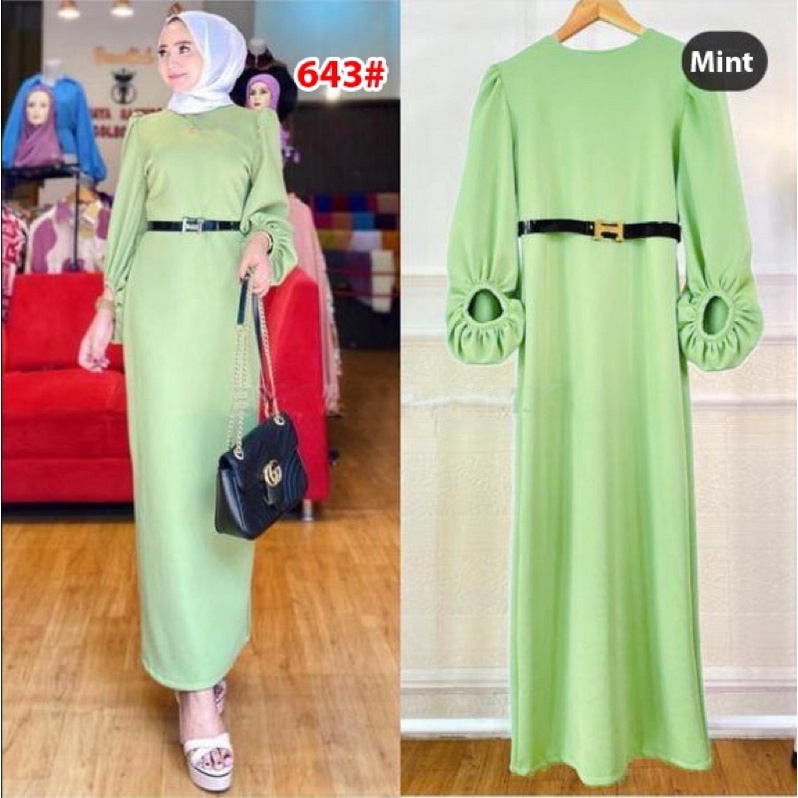 643# Dress muslim/dress casual/dress formal+FREE BELT H HITAM