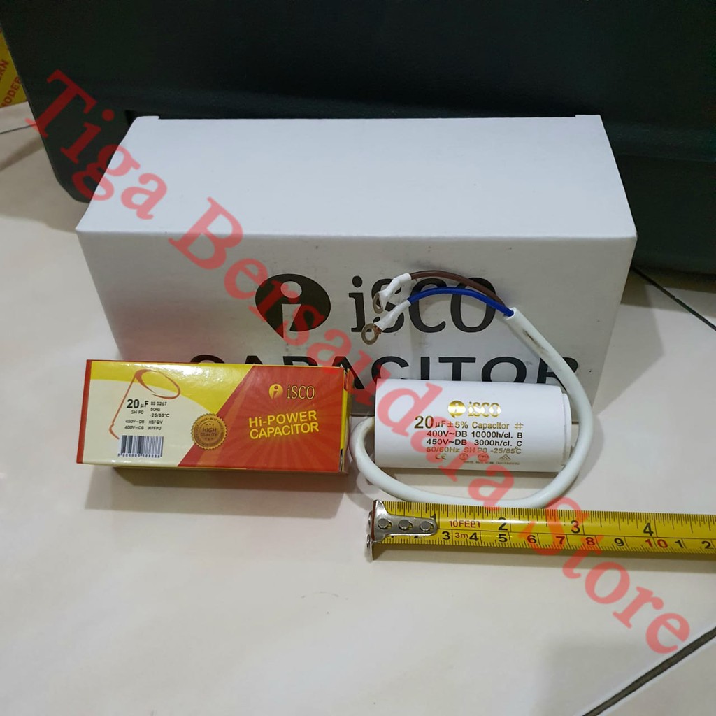Kapasitor Bulat iSCO 20 UF / Capasitor Pompa Air 20 mikro