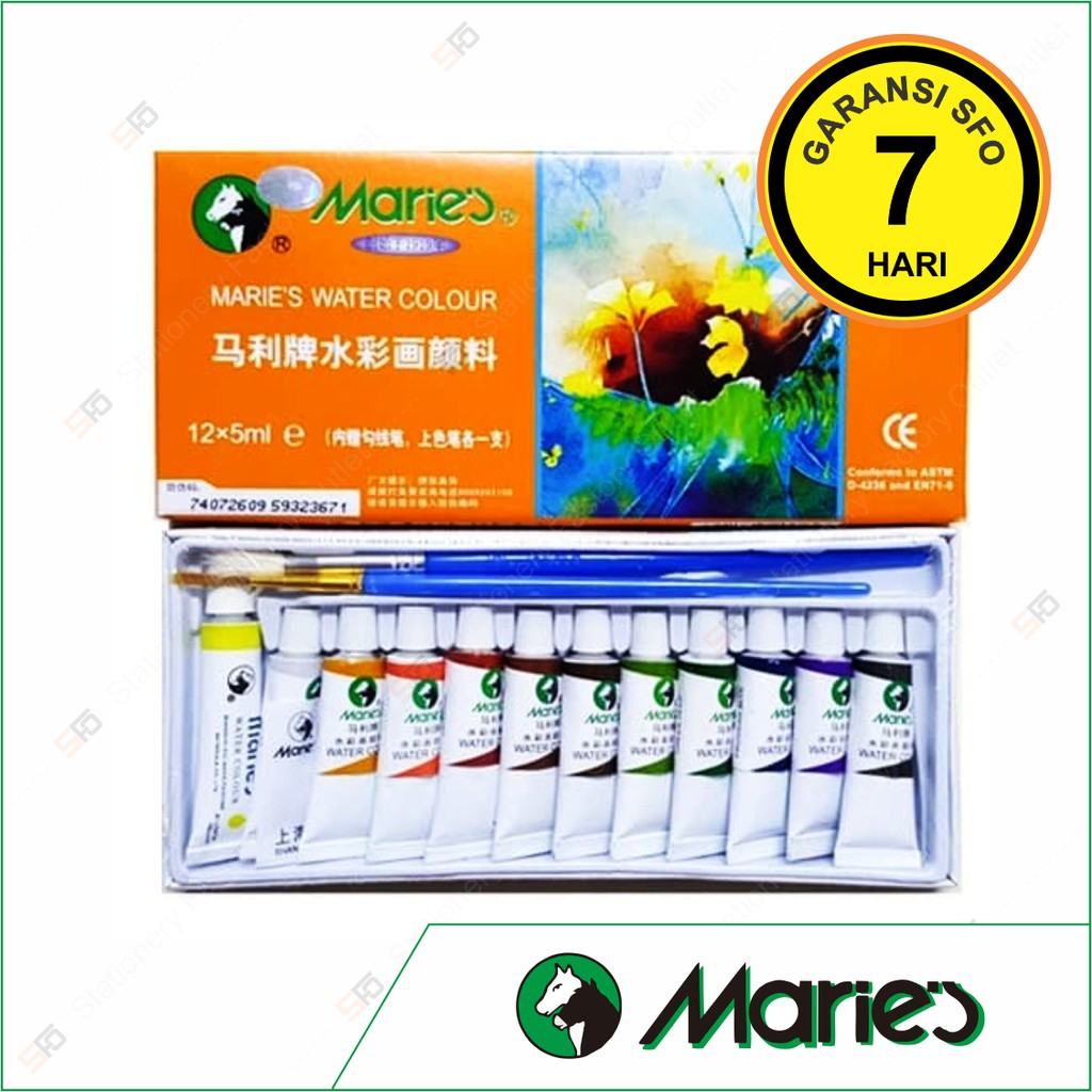

Cat Air Maries isi 12 - Watercolour Paint 5ml