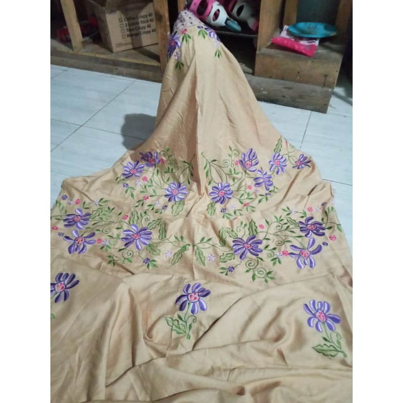 Mukena terusan rayon warna bordir