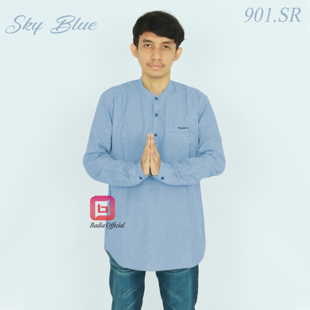 baju koko kemeja kurta pakistan jumbo motif kancing henley kantong saku depan lengan panjang polos oxford qurta pria dewasa premium