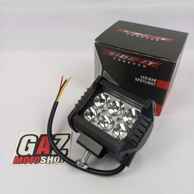 Lampu Tembak Sorot LED CAREE 6 titik mata 12V Kotak RI Flash Universal Mobil Motor Trail KlX CRF