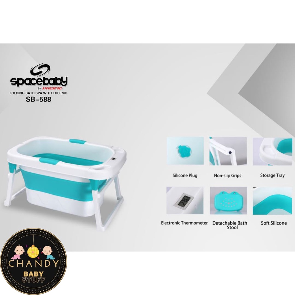 BAK MANDI BAYI FOLDING BATH SPA WITH THERMO SPACEBABY SB 588