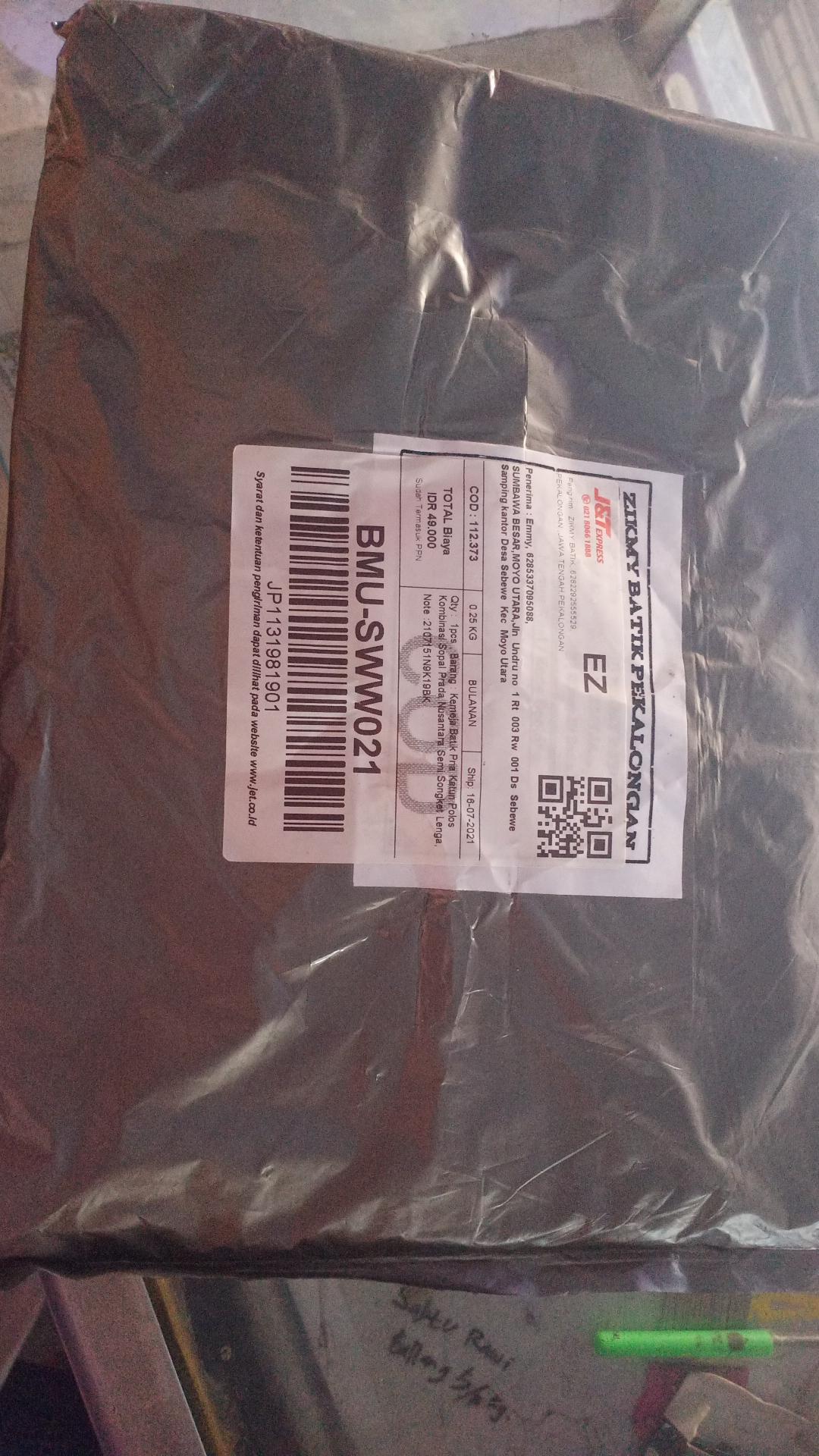 Kemeja Batik Pria Katun Polos Kombinasi Sopal Prada Nusantara Semi Songket Lengan Panjang