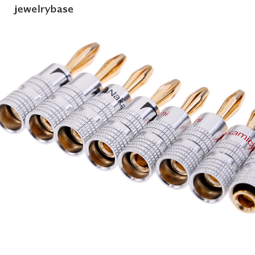 4 Pcs 2 Pasang Konektor Jack Audio Speaker Lapis Emas 24K  Butikan Butik