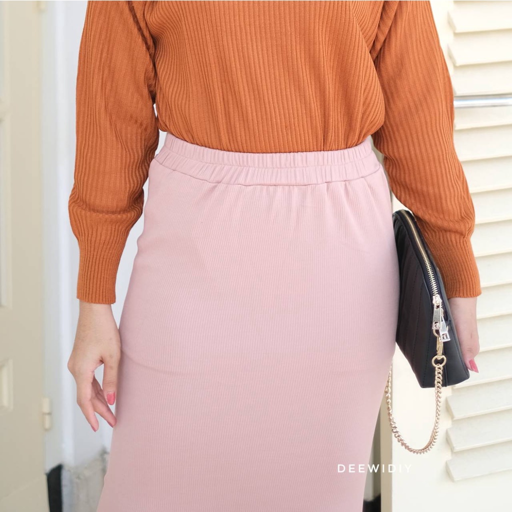 ROK SPAN KNIT PREMIUM / ROK SPAN RAJUT / ROK KERJA WANITA / FREYA SKIRT DEEWIDIY