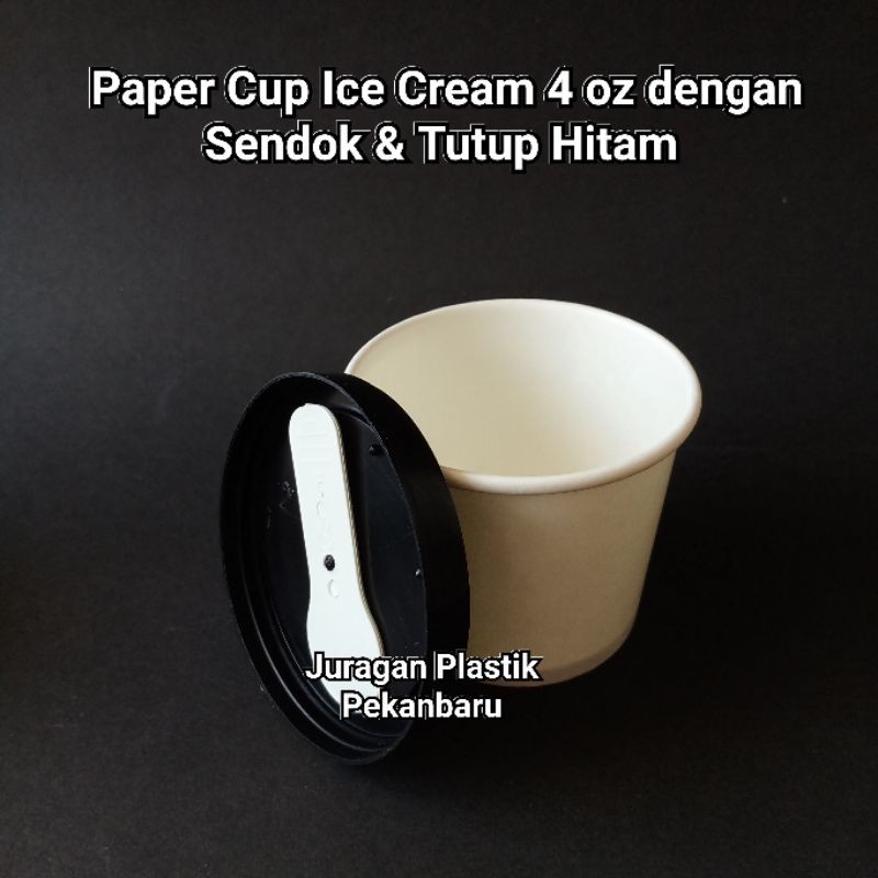 Jual Paper Cup Ice Cream 4 Oz Isi 50set/pack Gelas Kertas Es Krim