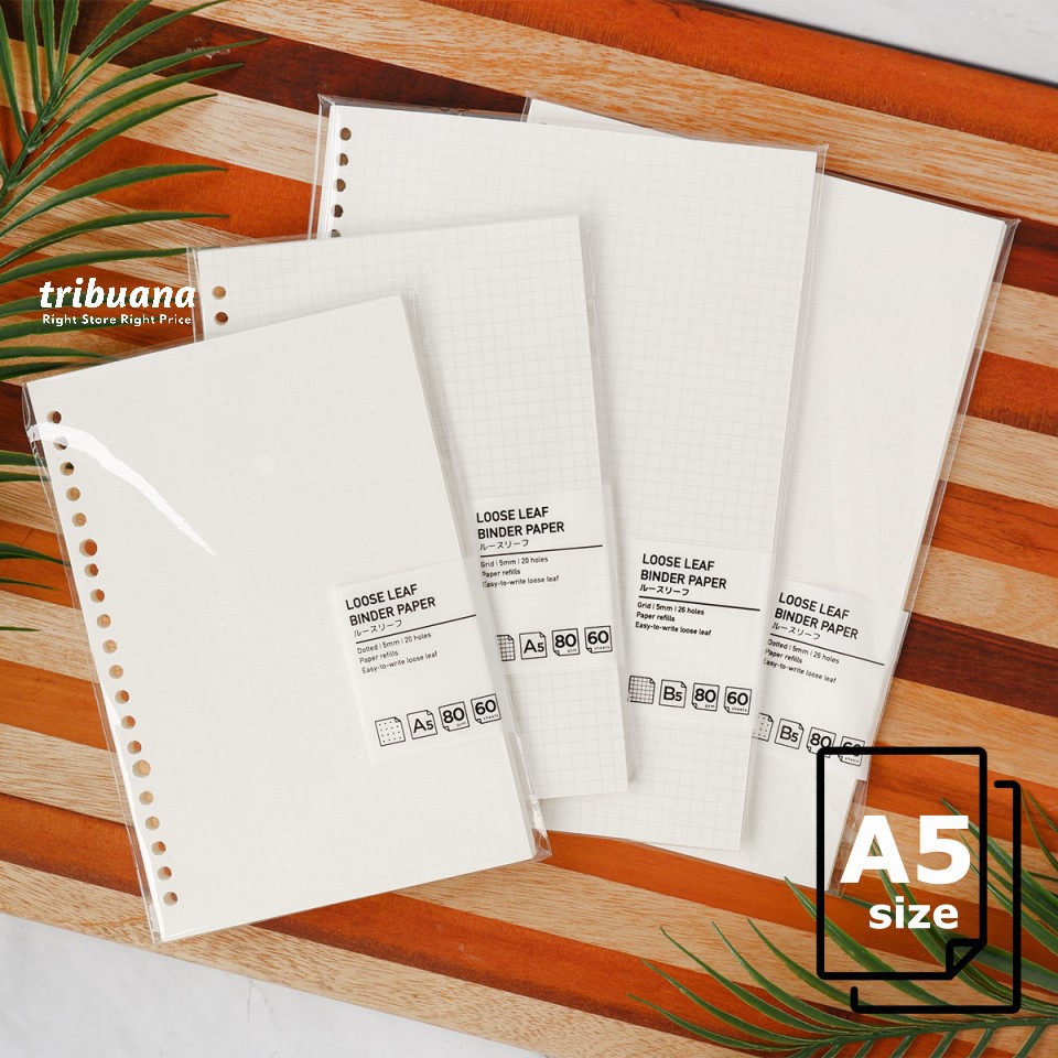 

Loose Leaf Binder Paper / Isi Binder Kotak Titik A5 60 lembar