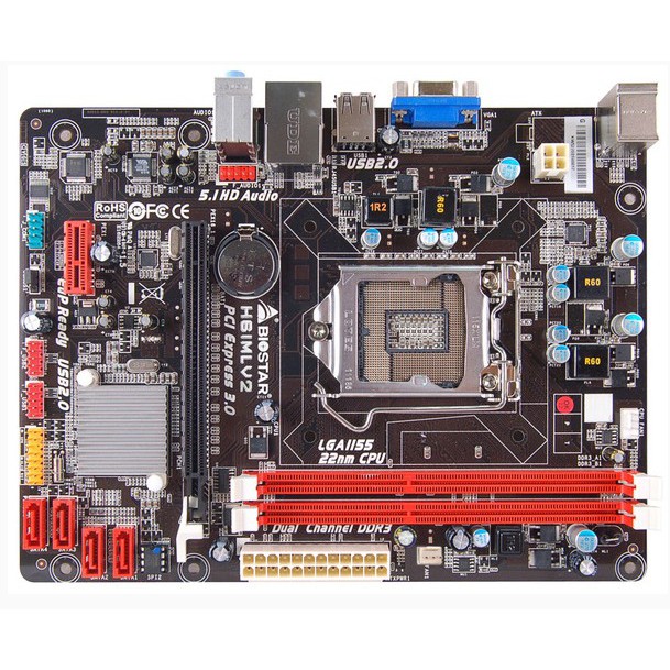 Motherboard Mainboard Mobo H61 LGA 1155 Biostar + i5 3470 + Ram