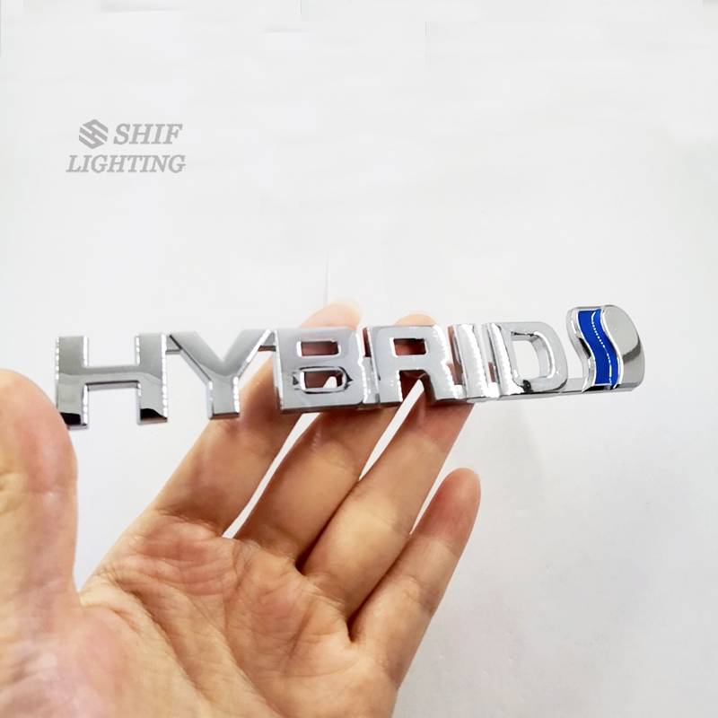 1pc Stiker Emblem / Badge Tulisan HYBRID Bahan Metal Ukuran 4x4 Untuk Dekorasi Mobil