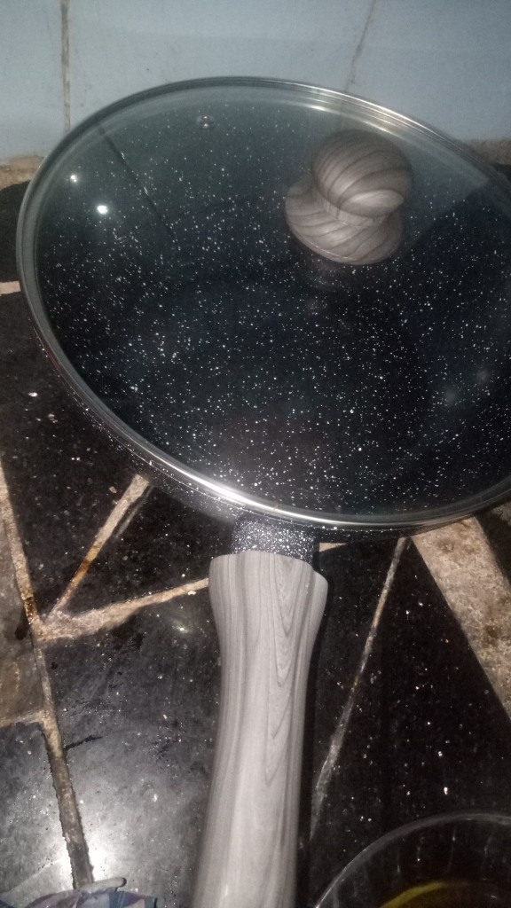 Bolde Wok ( Wajan ) 28 Cm + Glass Lid, Granite Black Dark Knight