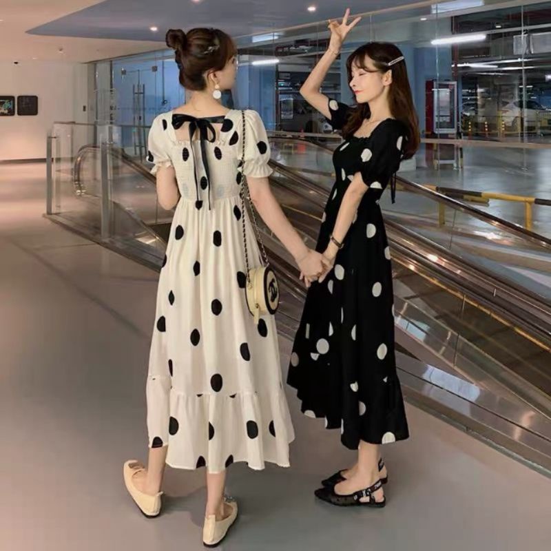 DRESS POLKADOT WANITA KOREA IMPORT