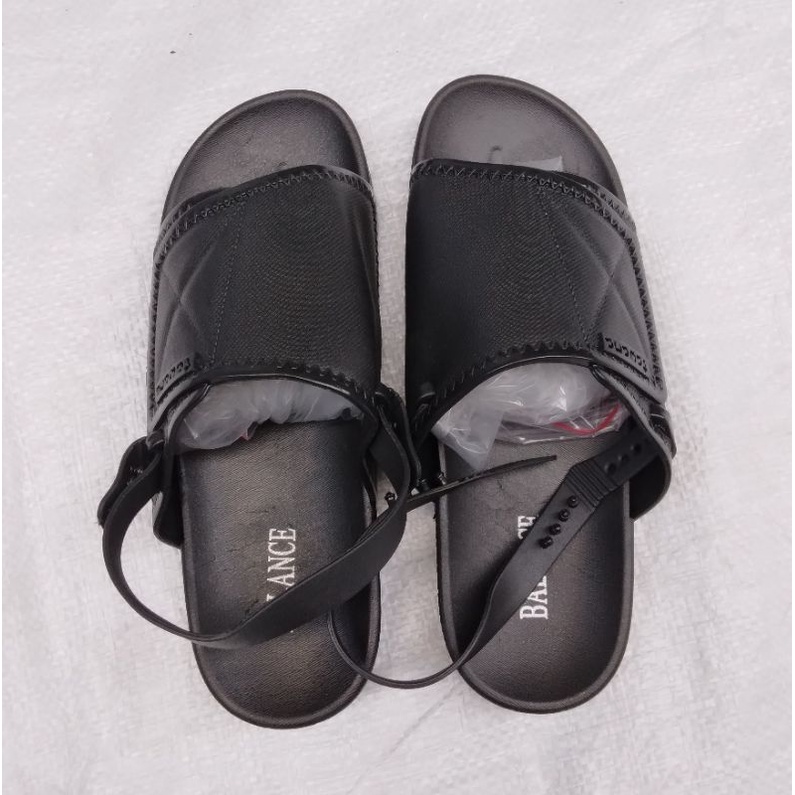 Original Sandal Sepatu Balance 2027 Slop Jelly Import 2 in 1 Wanita  Sendal Karet Cewek Perempuan Selop 2027-1B Impor Tali Belakang Gunung Hitam Empuk Bahan Rubber Empuk Nyaman