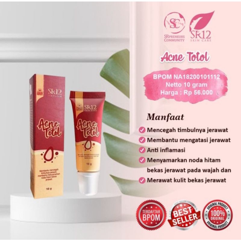 ACNE TOTOL SR12 SKINCARE BPOM HERBAL SR 12 Cream Krim Mengobati Mencegah menghilangkan Jerawat Batu