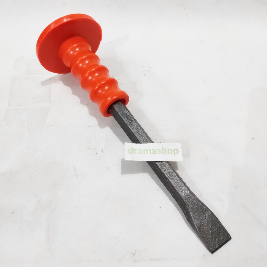 Pahat bobok Beton Batu Tembok Mata Pipih Gepeng Gagang Karet 6in 6inch