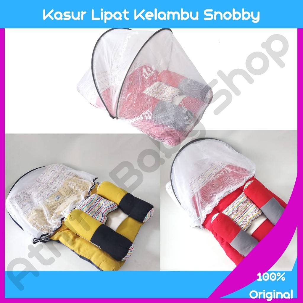 Tempat Tidur Bayi Baru lahir Kasur Lipat Kelambu set bantal Snobby Line Series TPK-1692 Perlengkapan