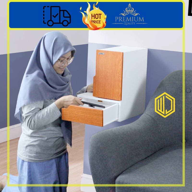 Rak Dinding Ambalan Laci Melayang/Rak Minimalis dari Kayu Laci Tempel Dinding Ukuran 30x40 cm