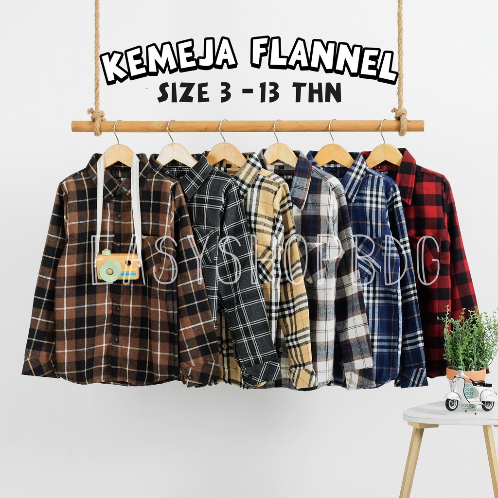 paket reseller 20 pcs kemeja flannel anak 3-13 thn