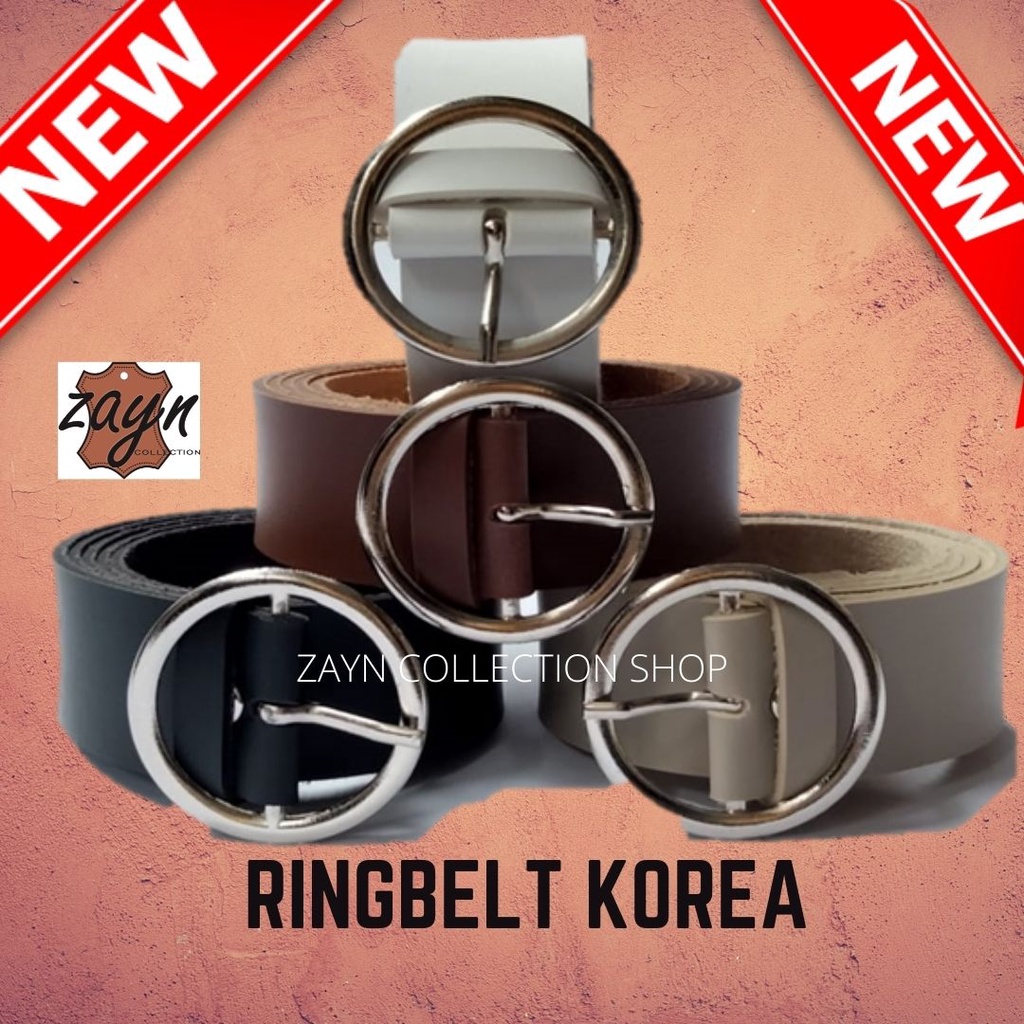 Ikat Pinggang Wanita Ring Belt Korea Aksesoris Fashion Model Jarum Gesper Korea Sabuk Cewek Bulat