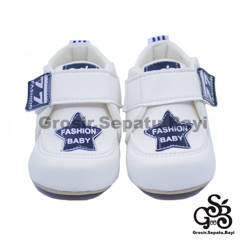 sepatu bayi baby shoes prewalker laki laki perempuan umur 2 - 14 bulan model Fashion 77 PUTIH