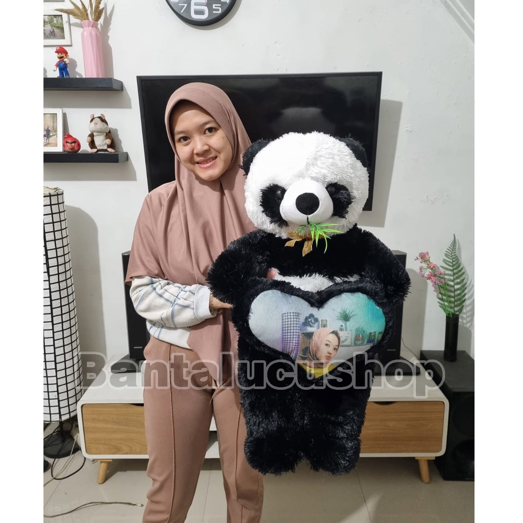 Boneka Panda Rumput XL Berdiri Bisa Ukir Nama Dan Foto Custom