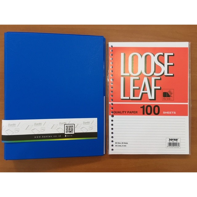 

BINDER BANTEX B5 + LOOSE LEAF JOYKO B5 ISI 100 || ALAT TULIS KANTOR || KULIAH