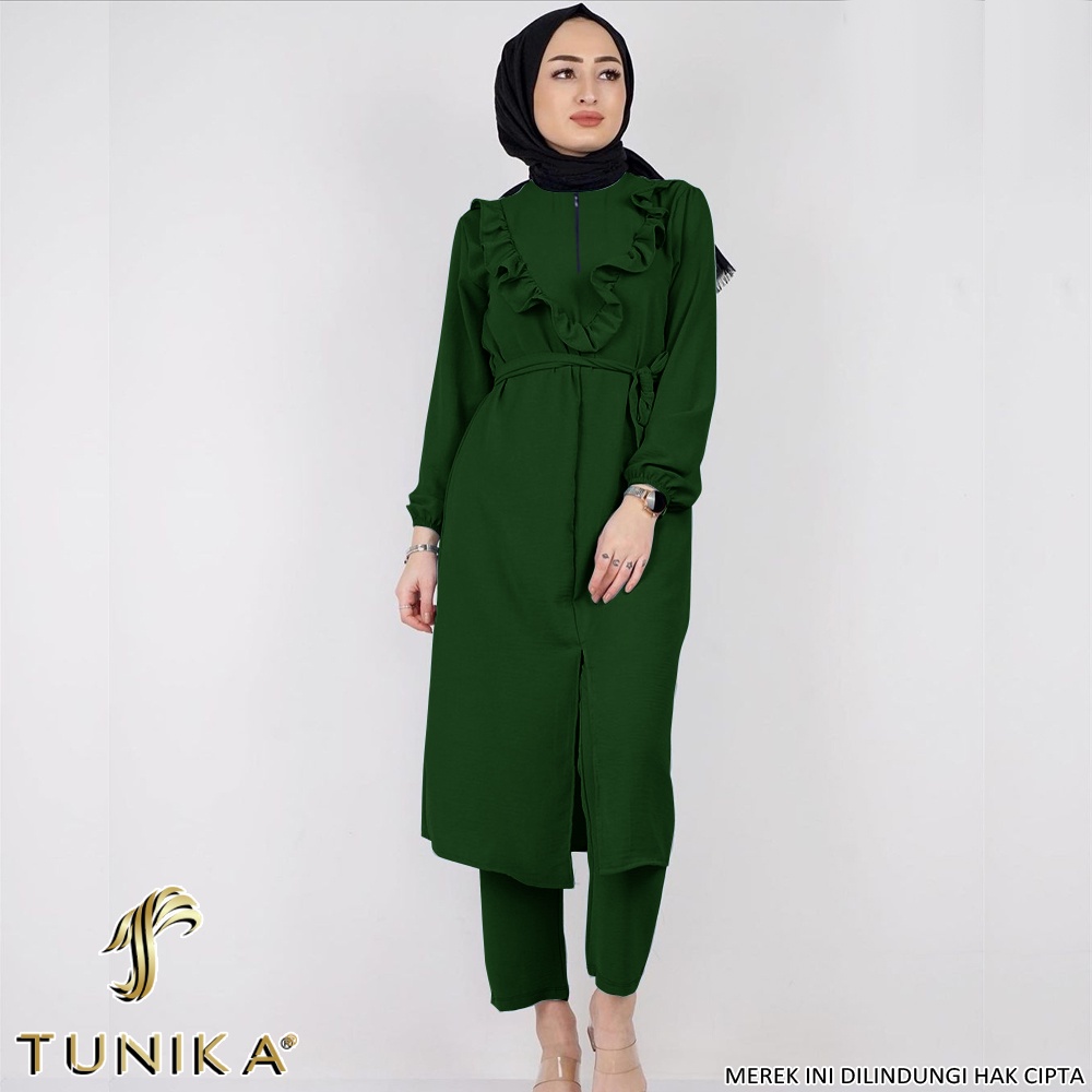 Baju Setelan Wanita Kekinian - One set Wanita - Setelan Tunik - Set Rinosa dan Set Rinsa - Lexoir-Set Rinsa Hijau
