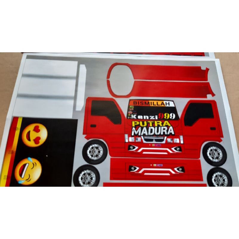 papercraft miniatur truk putra madura