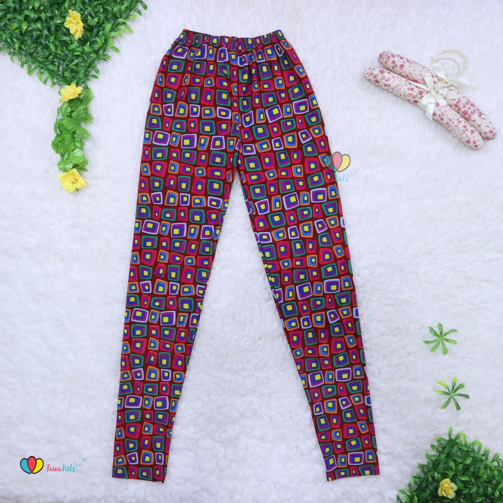 Legging Motif uk Remaja Tanggung fit to M / Celana Leging Motif Panjang Ketat Wanita Perempuan Adem