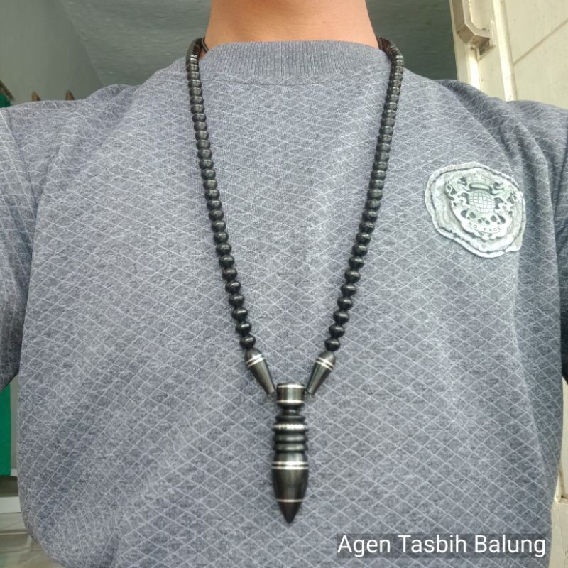Kalung Galih Kayu Kelor Hitam size 8mm ORIGINAL!!
