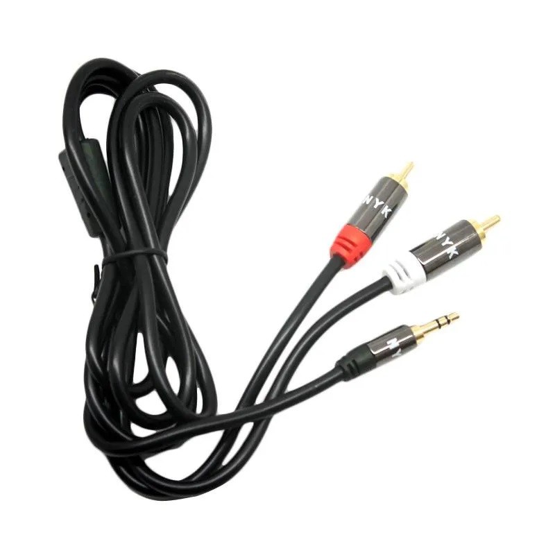 NYK Kabel Audio Stereo 3.5mm To 2 RCA Gold Plated 1.5M