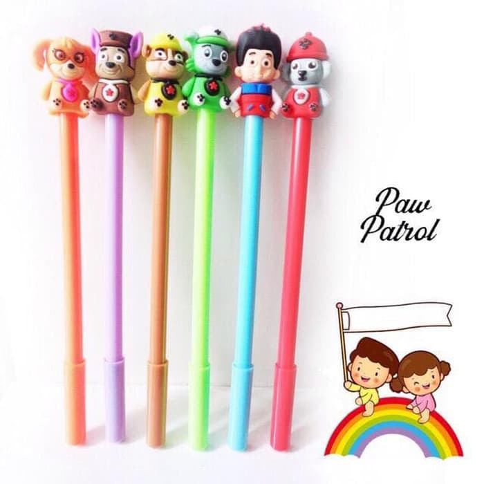 

nn PULPEN GEL UNIK PAW PATROL- PULPEN GEL KARAKTER KARET LUCU