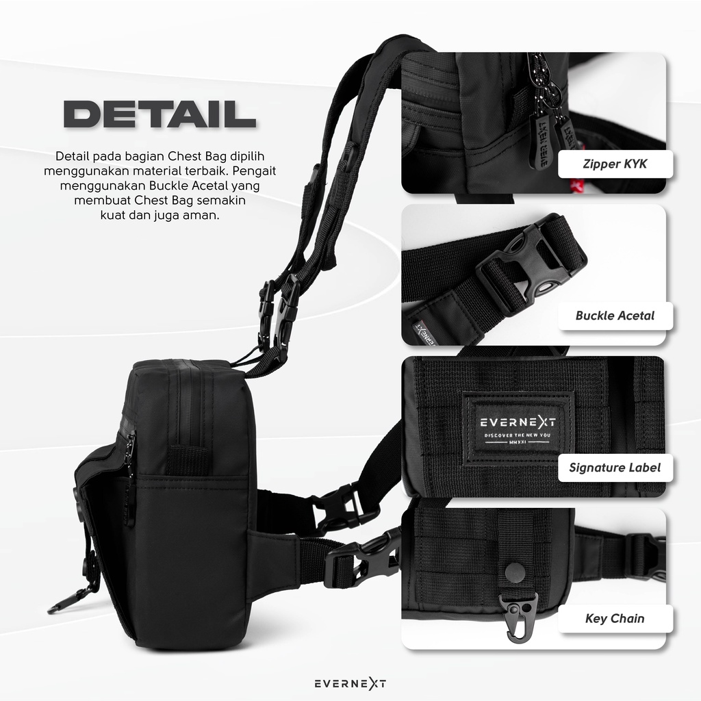 TAS DADA CHEST BAG PRIA WATERPROOF ANTI AIR TAS PELINDUNG DADA MOTOR BIKER SEPEDA