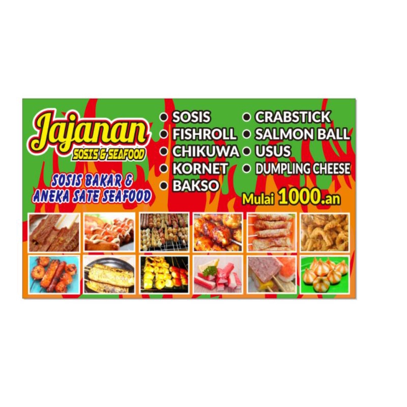 SPANDUK JAJANAN SOSIS/SEAFOOD/SOSIS BAKAR 1X60