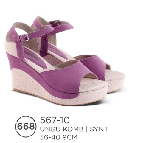 Sandal Wedges Wanita Ungu Branded Ory Distro / Wedges Perempuan Azzu
